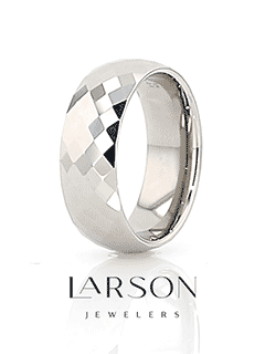SCOTTSDALE 288 Diamond Faceted White Tungsten Ring - 2mm - 8mm