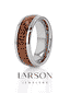 Anillo de bodas SWIETENIA con incrustaciones de madera de caoba y carburo de tungsteno para hombre, con forma abovedada y acabado pulido (8 mm)