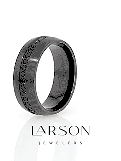 TALON Black Titanium Ring with Black Sapphires - 6mm - 8mm