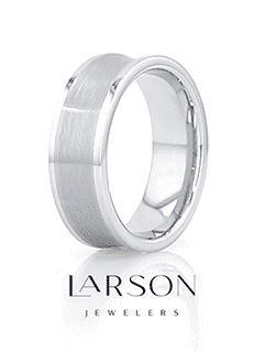TREVICO Brushed Concave Tungsten Ring with Flat Polished Edges - 8mm