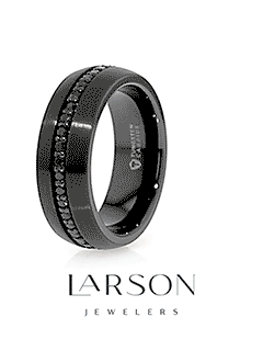Product video asset placeholder for the black tungsten ring with black sapphires