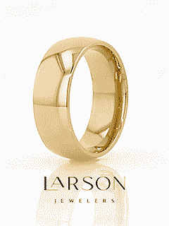 VANNA Traditional Domed Gold Plated Titanium Wedding Ring, 8mm width – product video thumbnail