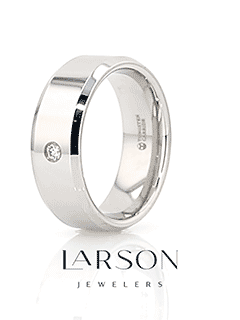 Product video for WATERFORD Beveled Diamond Tungsten Wedding Band
