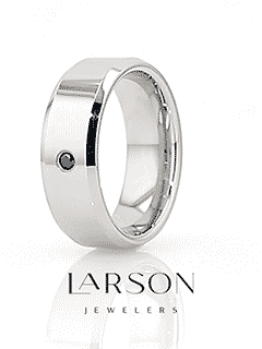 WESTMINSTER Beveled Black Diamond Tungsten Wedding Band - 6mm or 8mm