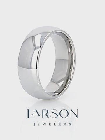 Lifestyle video: rotating DOMINUS domed tungsten carbide ring showcasing polished dome and comfort fit interior