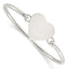 Sterling Silver Polished Engravable Heart Bangle - Larson Jewelers