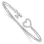 Sterling Silver Rhodium-plated CZ Heart and Key Flexible Bangle - Larson Jewelers