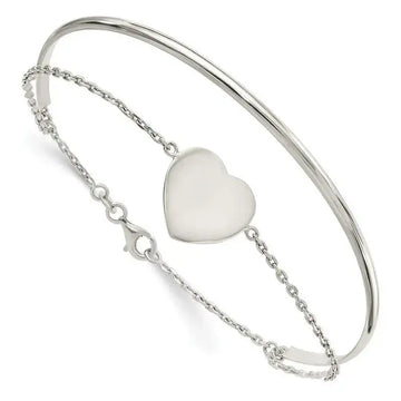 Sterling Silver Polished Heart Ring and Bangle - Larson Jewelers