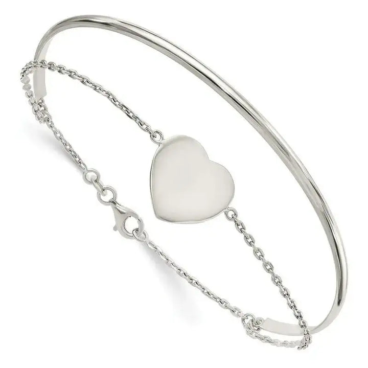 Sterling Silver Polished Heart Ring and Bangle - Larson Jewelers