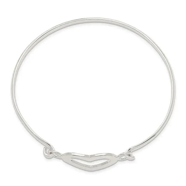 Sterling Silver Heart Bangle Bracelet - Larson Jewelers