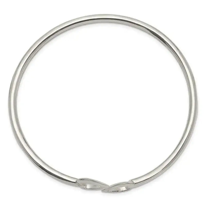 Sterling Silver Polished Heart Bangle - Larson Jewelers