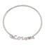 Sterling Silver Rhodium-plated Polished LOVE with CZ Heart Bangle - Larson Jewelers