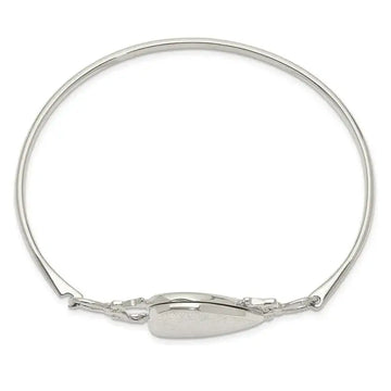Sterling Silver 22mm Heart Locket Flexible Bangle Bracelet - Larson Jewelers