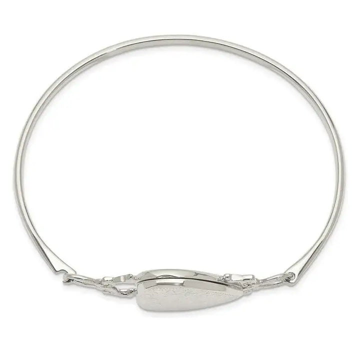 Sterling Silver 22mm Heart Locket Flexible Bangle Bracelet - Larson Jewelers