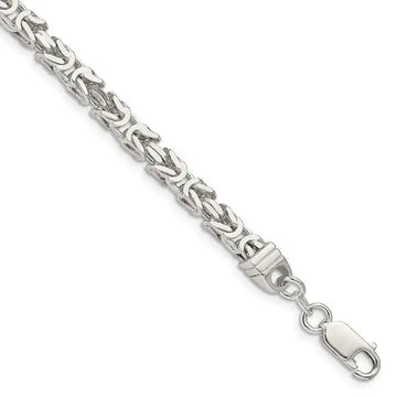 Sterling Silver 4.25mm Byzantine Chain Bracelet - Larson Jewelers