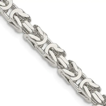 Sterling Silver 4.25mm Byzantine Chain Necklace - Larson Jewelers
