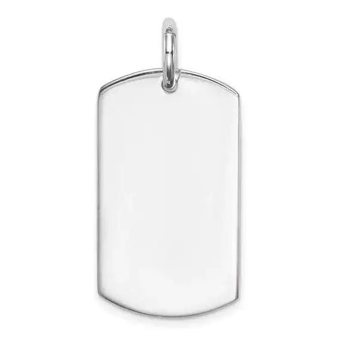Sterling Silver Polished Dog Tag Pendant - Larson Jewelers