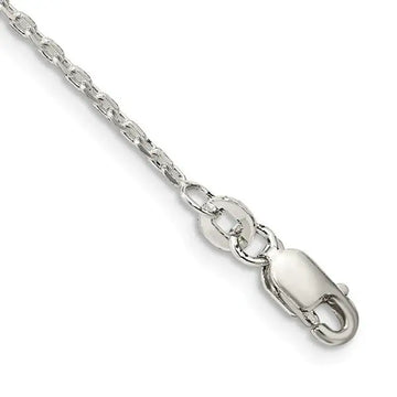 Sterling Silver 1.5mm Beveled Oval Cable Chain Bracelet - Larson Jewelers
