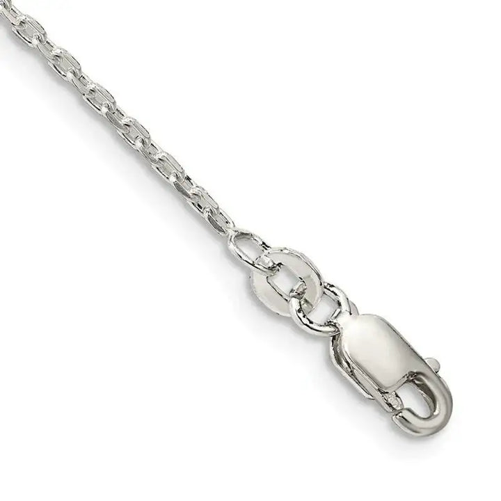 Sterling Silver 1.5mm Beveled Oval Cable Chain Bracelet - Larson Jewelers
