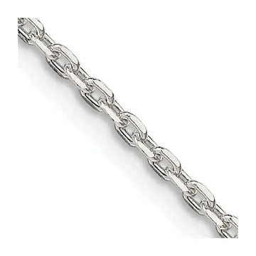 Sterling Silver 2mm Beveled Oval Cable Chain Necklace - Larson Jewelers