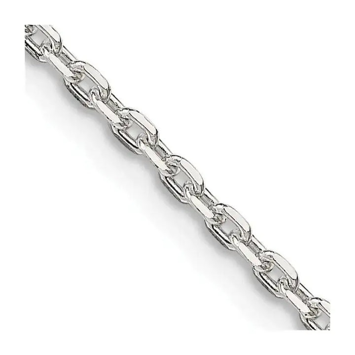 Sterling Silver 2mm Beveled Oval Cable Chain Necklace w/4in ext. - Larson Jewelers