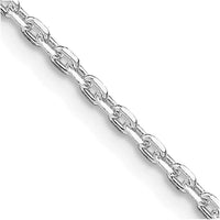 Sterling Silver Rhodium-plated 2mm Beveled Oval Cable Chain Necklace
