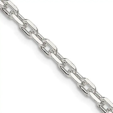 Sterling Silver 3.25mm Beveled Oval Cable Chain Necklace - Larson Jewelers