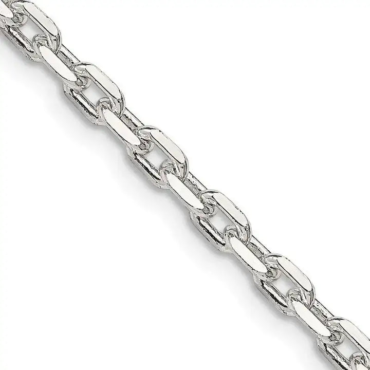 Sterling Silver 3.25mm Beveled Oval Cable Chain Necklace - Larson Jewelers