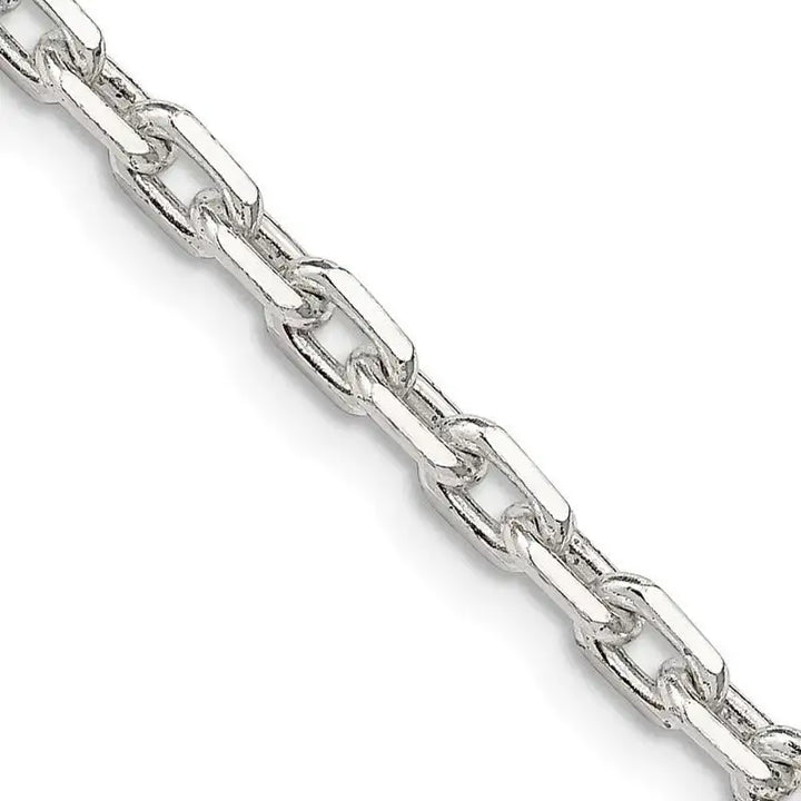 Sterling Silver 3.95mm Beveled Oval Cable Chain Necklace - Larson Jewelers