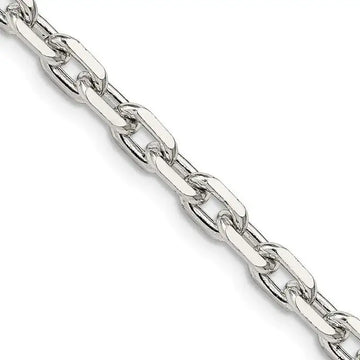 Sterling Silver 4.9mm Beveled Oval Cable Chain Necklace - Larson Jewelers