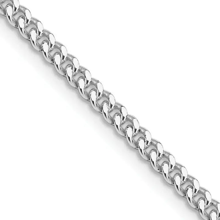 Sterling Silver Rhodium-plated 3mm Curb Chain Necklace - Larson Jewelers