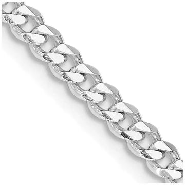 Sterling Silver Rhodium-plated 3.5mm Curb Chain Necklace - Larson Jewelers