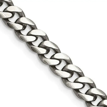 Sterling Silver Antiqued 6mm Curb Chain Necklace - Larson Jewelers