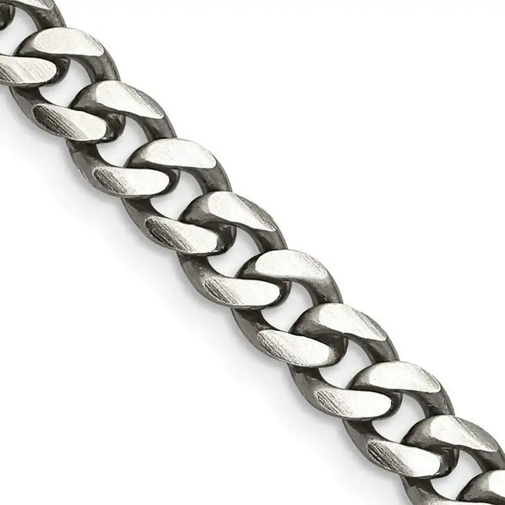 Sterling Silver Antiqued 6mm Curb Chain Necklace - Larson Jewelers