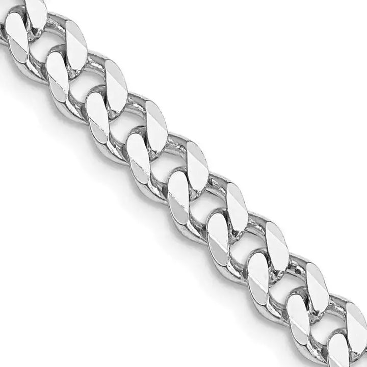 Sterling Silver Rhodium-plated 6mm Curb Chain Necklace - Larson Jewelers