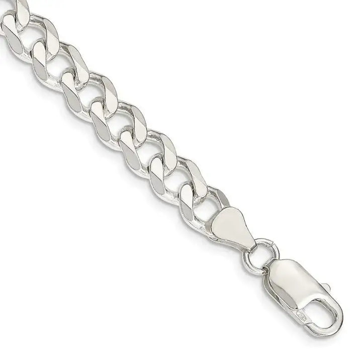 Sterling Silver 7.5mm Curb Chain Bracelet - Larson Jewelers