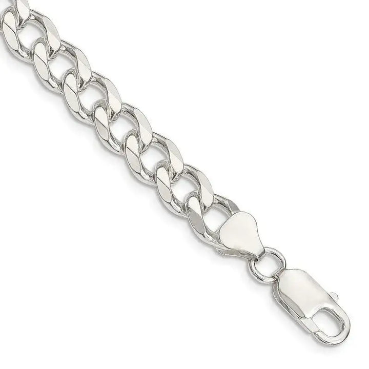 Sterling Silver 8mm Curb Chain Bracelet - Larson Jewelers