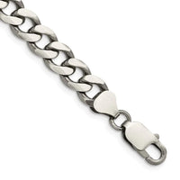 Pulsera de cadena de eslabones de 8 mm con efecto envejecido de plata de ley