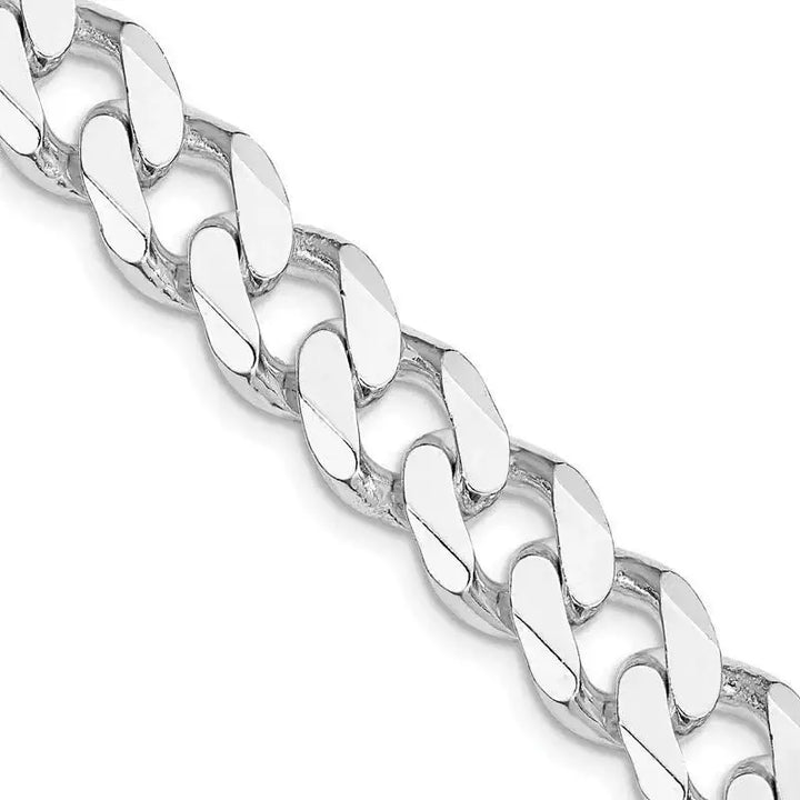 Sterling Silver Rhodium-plated 11mm Curb Chain Necklace - Larson Jewelers
