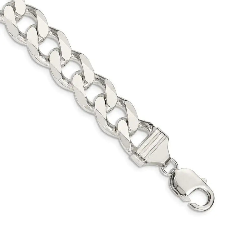 Sterling Silver 13mm Curb Chain Bracelet - Larson Jewelers