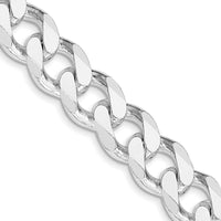 Sterling Silver Rhodium-plated 13mm Curb Chain