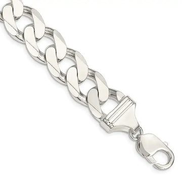 Sterling Silver 15mm Curb Chain Bracelet - Larson Jewelers