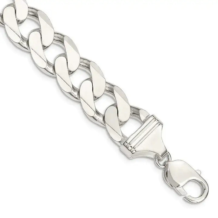 Sterling Silver 15mm Curb Chain Bracelet - Larson Jewelers