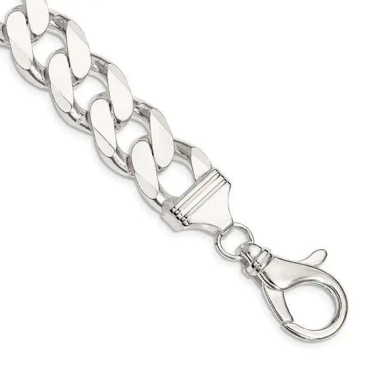 Sterling Silver 16.25mm Curb Chain Bracelet - Larson Jewelers