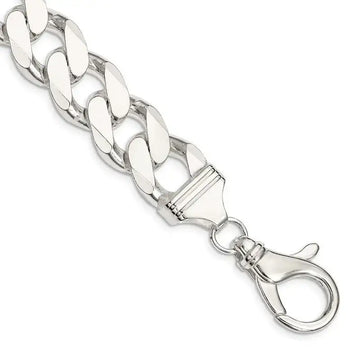 Sterling Silver 16.25mm Curb Chain Bracelet - Larson Jewelers