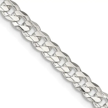 Sterling Silver 4.5mm Concave Beveled Curb Chain Necklace - Larson Jewelers