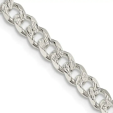 Sterling Silver 4.5mm Pav‚ Curb Chain Necklace - Larson Jewelers
