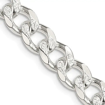Sterling Silver 8mm Pav‚ Curb Chain Necklace - Larson Jewelers