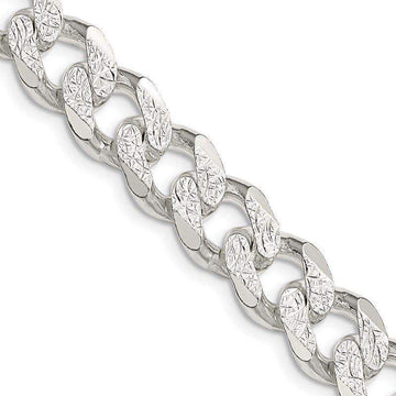 Sterling Silver 10.5mm Pav‚ Curb Chain Necklace - Larson Jewelers