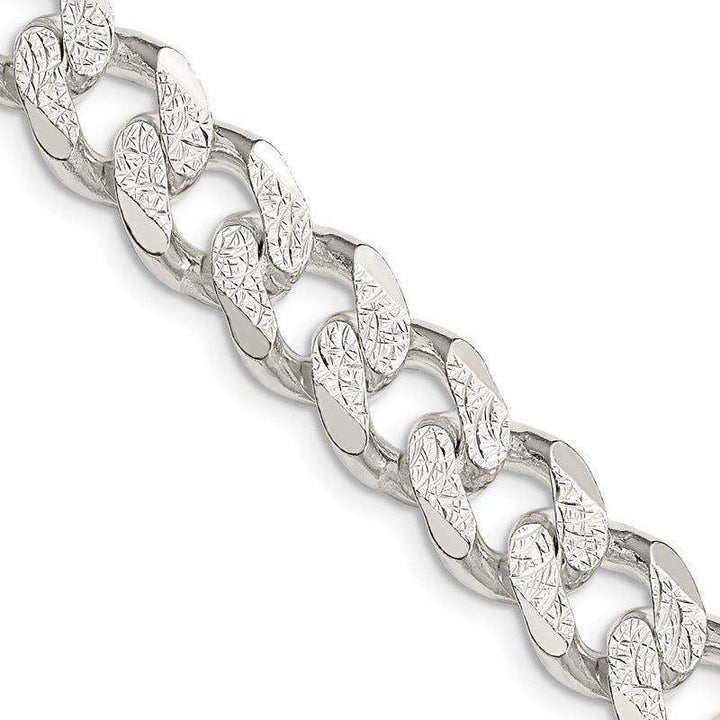 Sterling Silver 10.5mm Pav‚ Curb Chain Necklace - Larson Jewelers